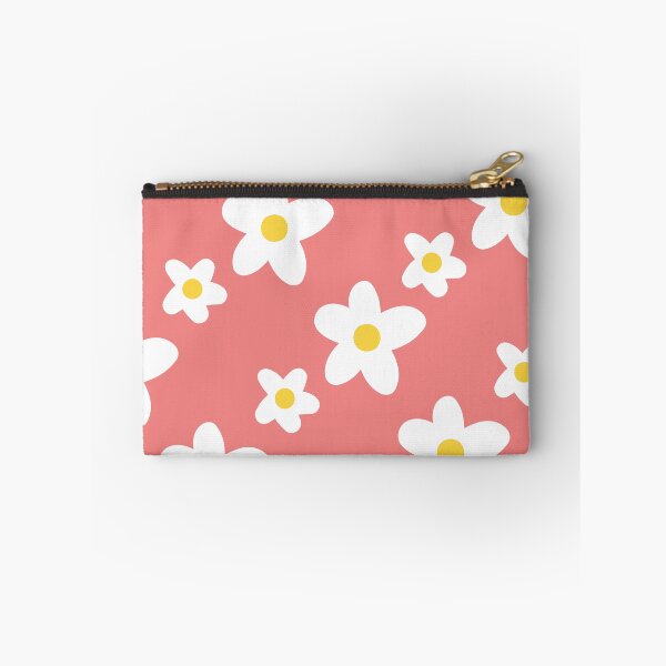 Item preview, White Daisy Flower Pattern on Pale Red designed and sold by fabibar.