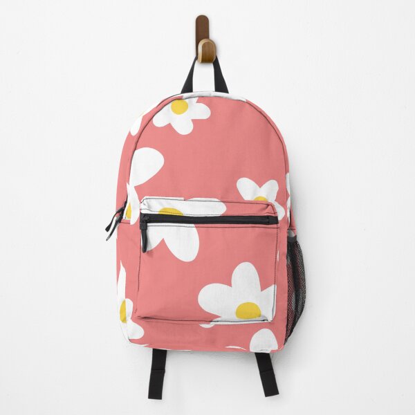 Item preview, White Daisy Flower Pattern on Pale Red designed and sold by fabibar.