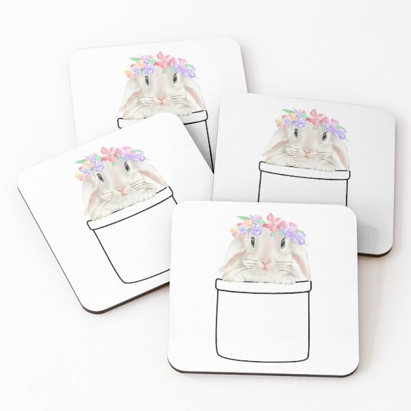 Item preview, Cute Bunny Rabbit with Watercolor Flowers, Baby Bunny~ T-Shirts ~ Stickers ~ Mugs  designed and sold by StickerArtwork.