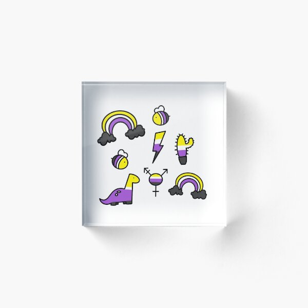 Yellow Purple Collection Acrylic Block