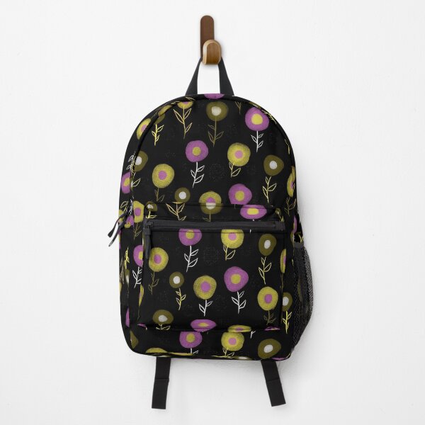 Item preview, Dark Floral Pattern - Pink Yellow Round Flowers designed and sold by Boriana Giormova.
