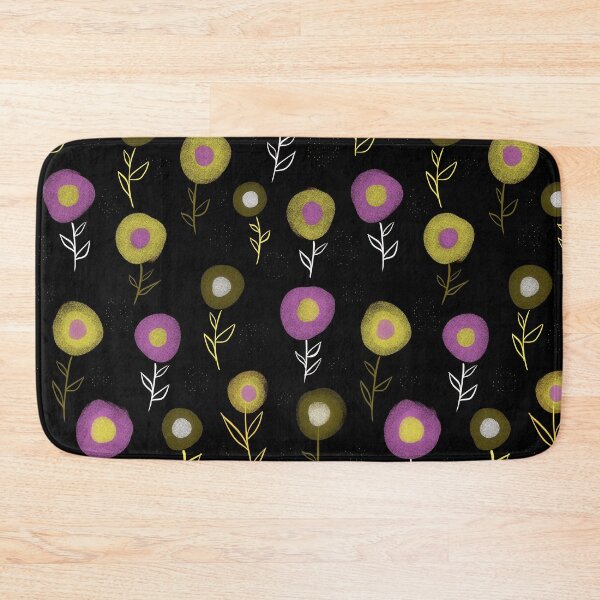Item preview, Dark Floral Pattern - Pink Yellow Round Flowers  designed and sold by Boriana Giormova.