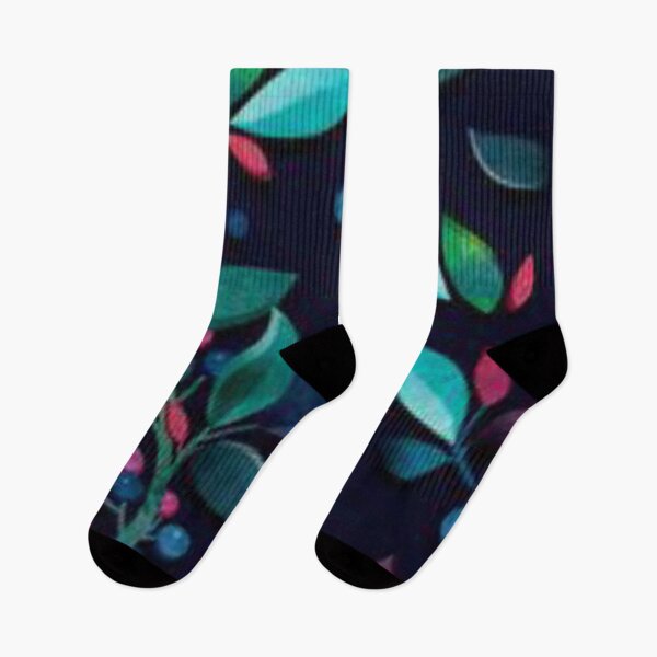 Item preview, Black with green leaves pattern  designed and sold by Choiceimage.
