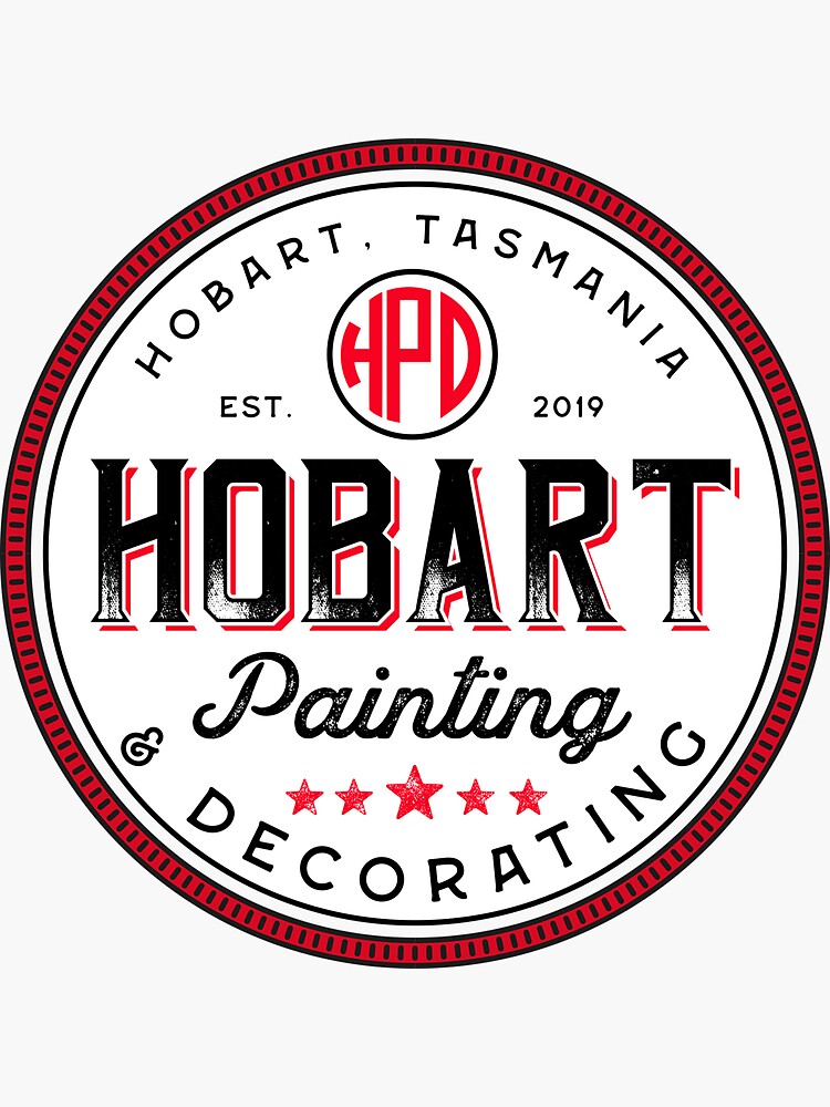 "Hobart Painting Retro" Sticker by leithyoung1 Redbubble