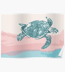 Pastel Turtle Poster