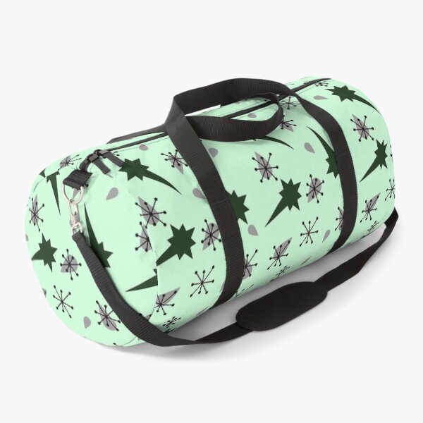 Item preview, Green Mid-century Modern Starburst and Gray Teardrop Pattern designed and sold by LavenderMint.