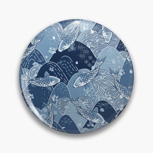Item preview, Patrón de montaña koi japonés designed and sold by LittleNippon.