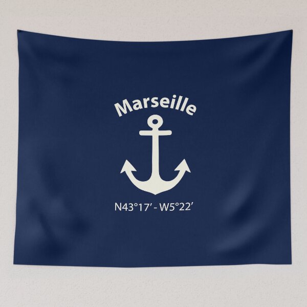 Item preview, Marseille Nautical Coordinates Anchor Sailing designed and sold by ElJimmo.