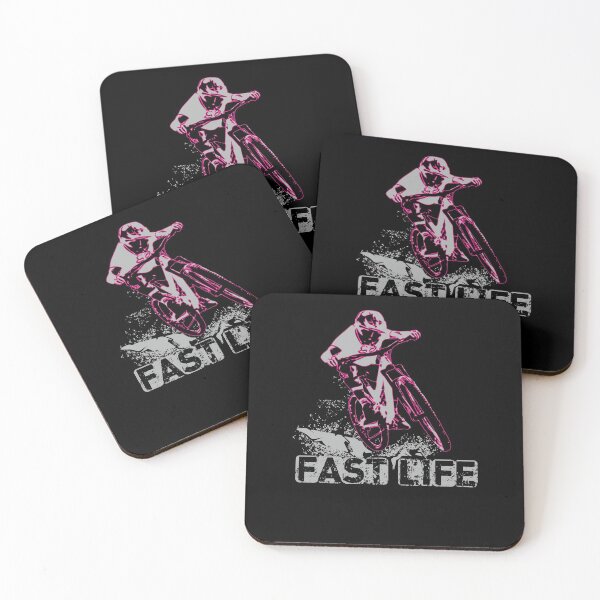Item preview, Fast Life - Enduro - Downhill - Mountain Bike - T-Shirt - gray pink designed and sold by Gerdek.