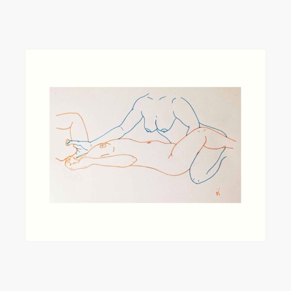 Love Scene no. 3 (Original Background) Art Print