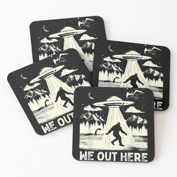 Item preview, We Out Here Funny Bigfoot Cryptid UFO Abduction designed and sold by toniobnd51.