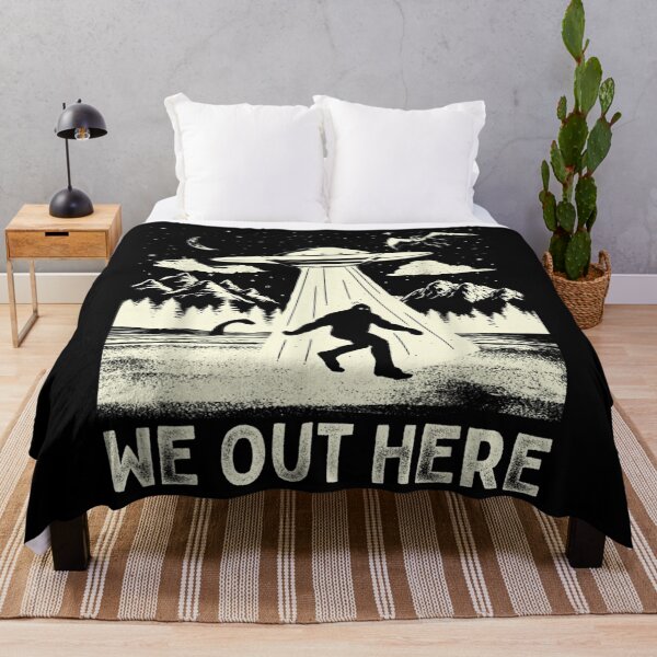 Item preview, We Out Here Funny Bigfoot Cryptid UFO Abduction designed and sold by toniobnd51.