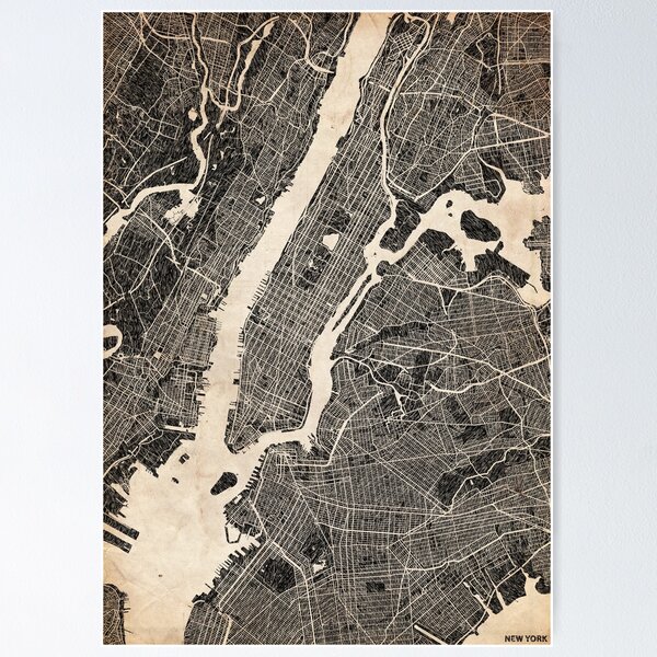 Artikel-Vorschau von New York map NY Ink lines 2, designt und verkauft von InkMaps.