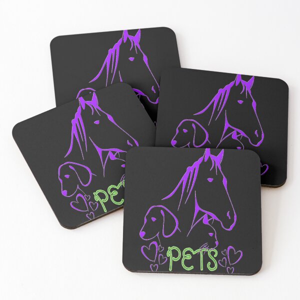 Item preview, Ilustración estética de mascotas con caballo, gato y perro, regalo perfecto para un amante de los animales designed and sold by Adri Barnard.
