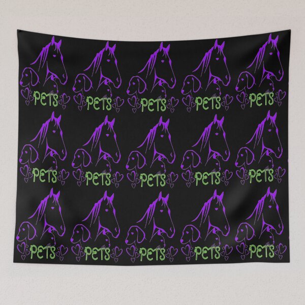 Item preview, Ilustración estética de mascotas con caballo, gato y perro, regalo perfecto para un amante de los animales designed and sold by Adri Barnard.