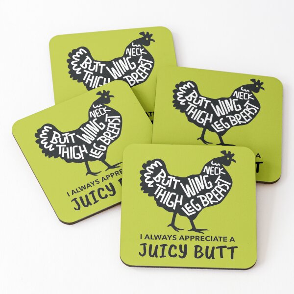 Item preview, Juicy Butt -funny chicken design on green designed and sold by katiekendall.
