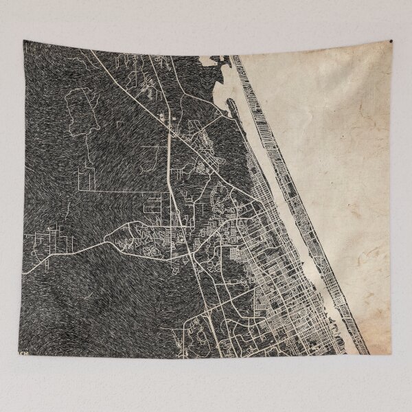 Item preview, ORMOND BEACH map Florida Ink lines designed and sold by InkMaps.