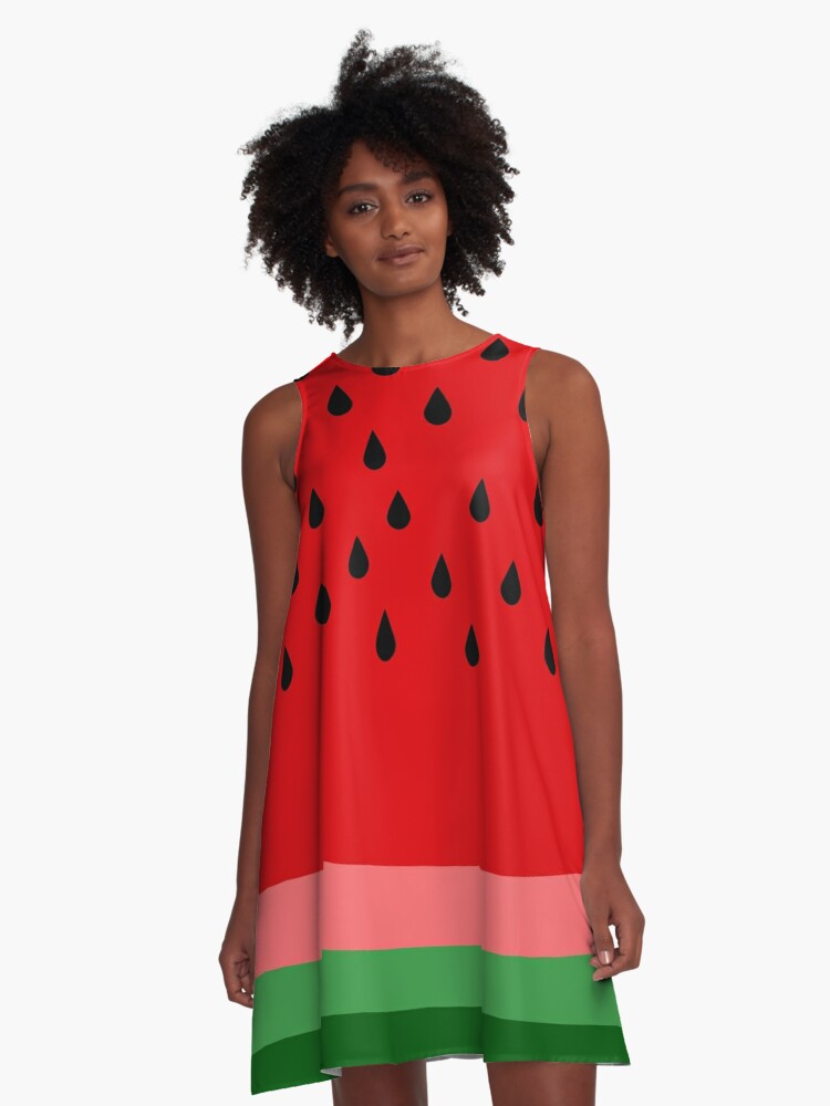 Vestido acampanado «Azúcar de sandía» de ValentinaHramov | Redbubble