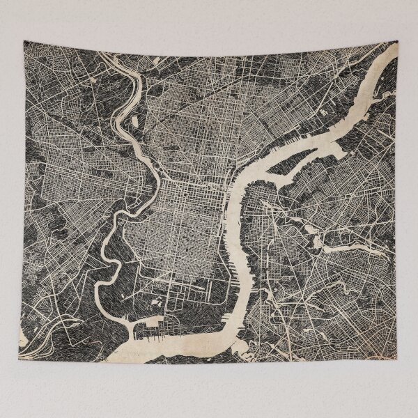 Item preview, PHILADELPHIA map Pennsylvania Ink lines designed and sold by InkMaps.