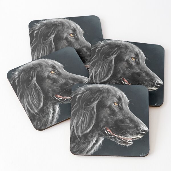 Item preview, Painting of a Gorgeous Black Golden Retriever on a Dark Background designed and sold by ibadishi.