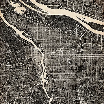 Vorschaubild zum Design PORTLAND map Oregon Ink lines 2 von InkMaps