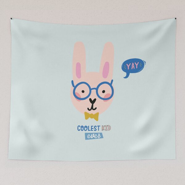 Item preview, Coolest kid ever Yay! Bunny Rabbit with glasses designed and sold by riccagarden.