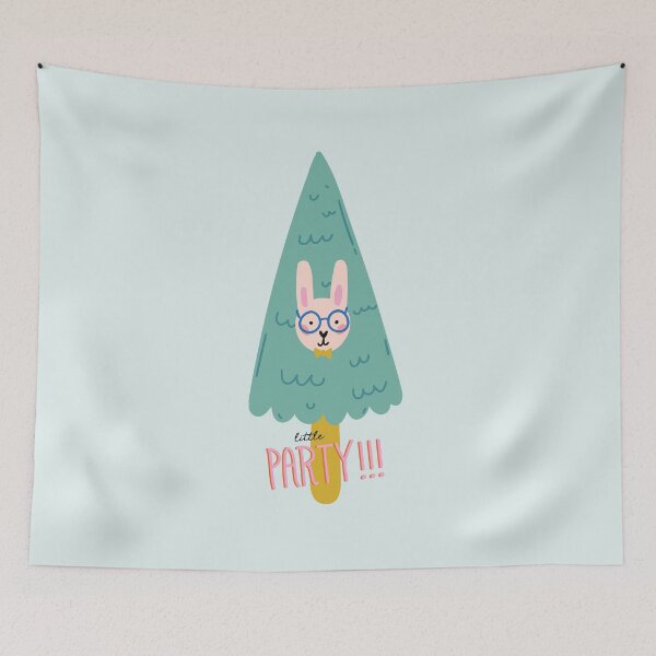 Item preview, Little Party Bunny Rabbit Pine tree with glasses rabbit designed and sold by riccagarden.