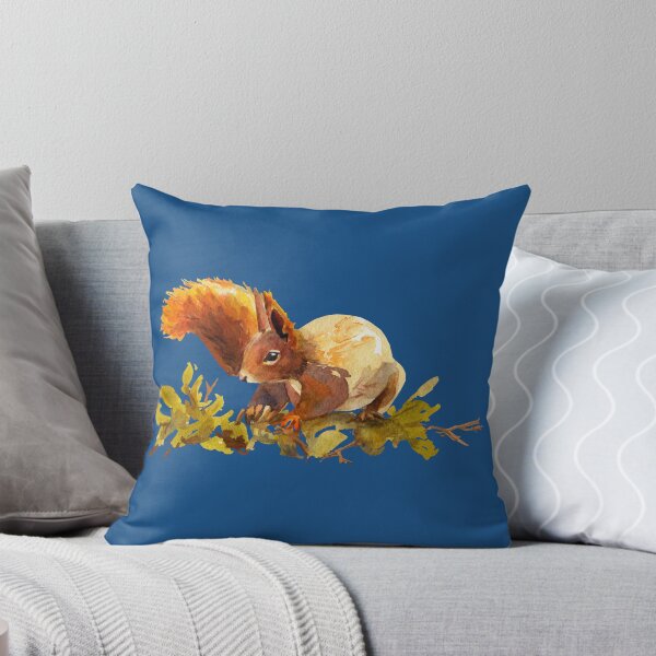 Aperçu de l'œuvre Écureuil peinture aquarelle - créature moelleuse mignonne - oeuvre des bois - intérieur des amoureux des animaux créée et vendue par Blue-element.