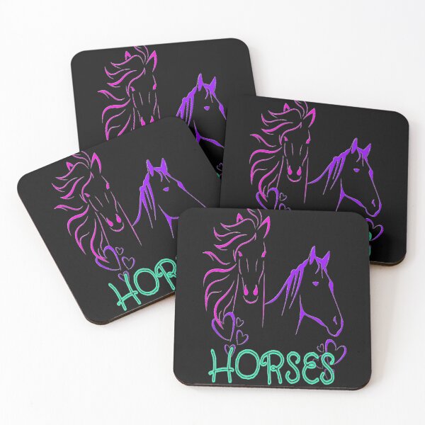 Item preview,  Horse calvary, Aesthetic design  with two horses, perfect gift for the horse lover or equestrian sport lover. designed and sold by Adri Barnard.