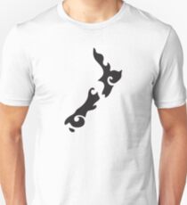 NEUSEELAND Karte mit NZ Tattoo Stammes-Design Unisex T-Shirt