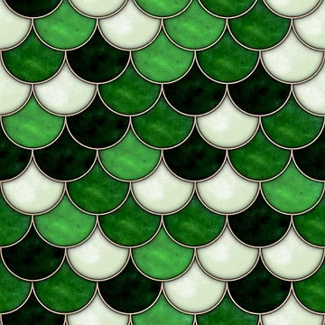 Artwork thumbnail, Green Scale Tile Pattern by DifferentCreate