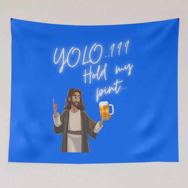 Item preview, YOLO???  Hold My Pint!  Funny Jesus Easter designed and sold by HappyRoz75.
