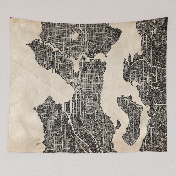 Item preview, SEATTLE map Washington Ink lines designed and sold by InkMaps.