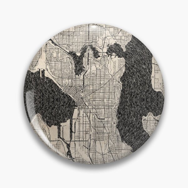 Item preview, SEATTLE map Washington Ink lines 2 designed and sold by InkMaps.