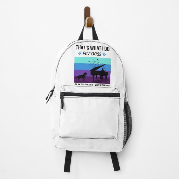 Item preview, THAT'S WHAT I DO PET DOGS I PLAY PIANO AND I KNOW THINGS BLACK  designed and sold by keemo2o.