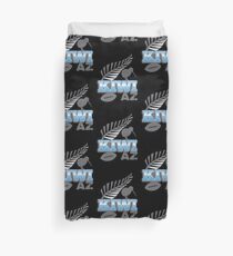 KIWI AZ with New Zealand kiwi bird rugby ball and silver fern Duvet Cover