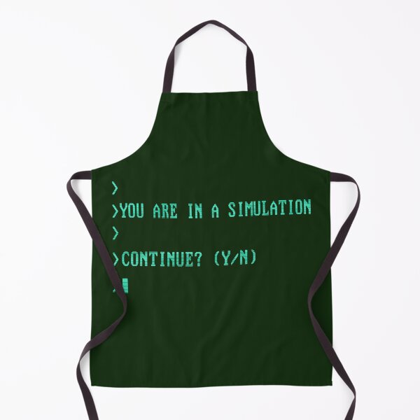 Item preview, YOU ARE IN A SIMULATION. CONTINUE (Y/N) Retro Computer Screen designed and sold by WibbleDesign.