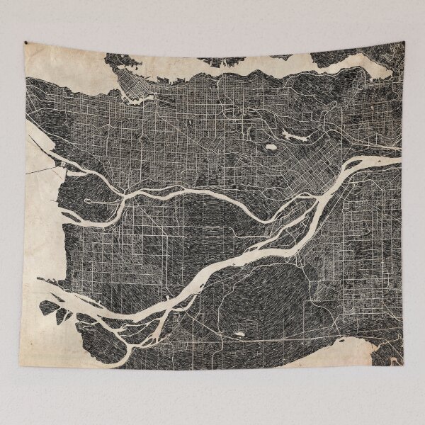 Artikelvorschau, VANCOUVER map Canada Ink lines entworfen und verkauft von InkMaps.