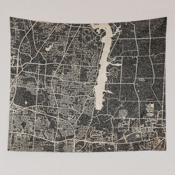 Item preview, WESTERVILLE map Ohio Ink lines designed and sold by InkMaps.