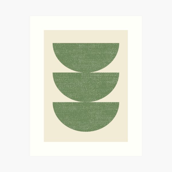 Half Circle 3 - Green Olive Art Print