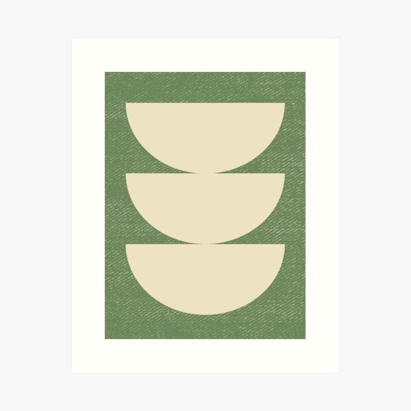 Half Circle 3 - Green Olive 2 Art Print