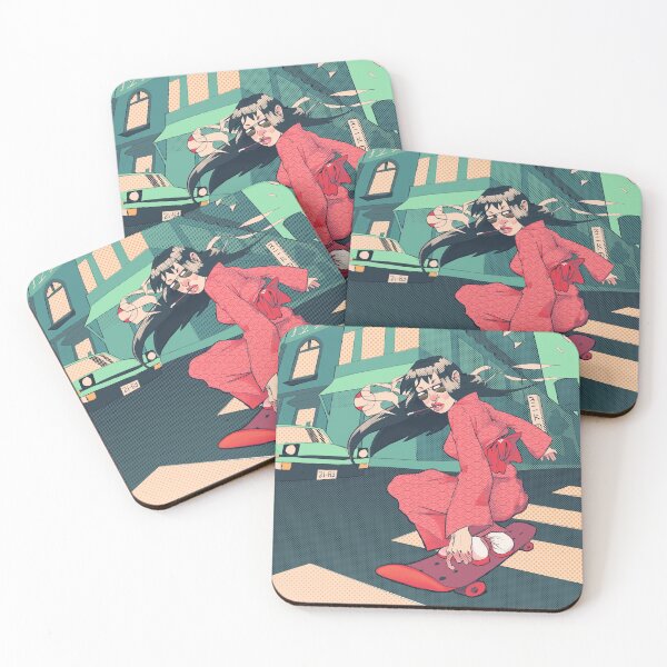 Item preview, Geisha smoking on a skateboard designed and sold by BrknPncl.
