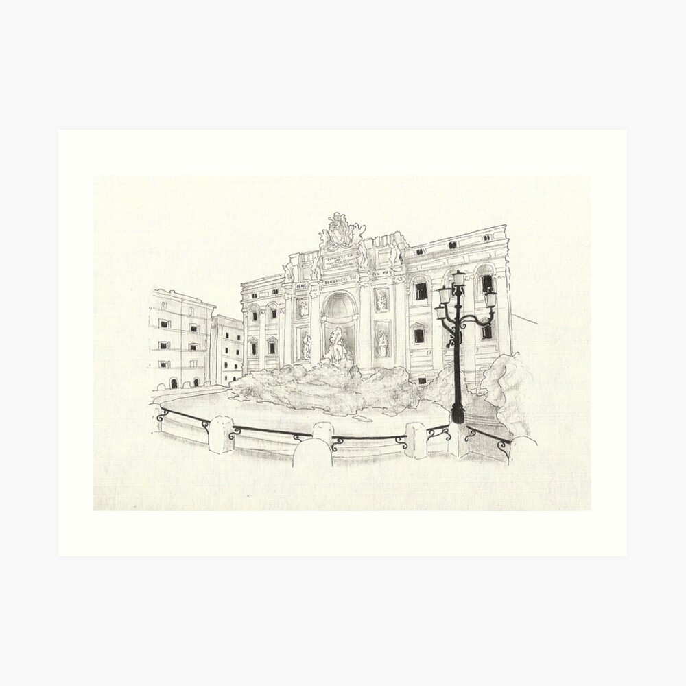 Trevi fountain Rome  Ink drawing on A2 Daler Rowney paper  Darren Hall   Flickr