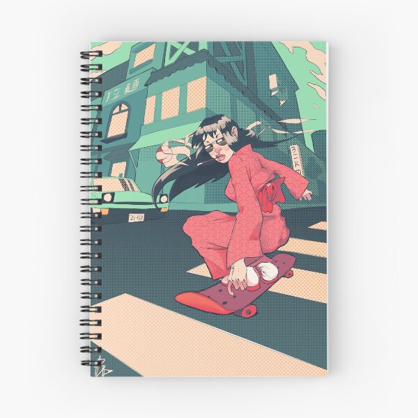 Item preview, Geisha smoking on a skateboard designed and sold by BrknPncl.