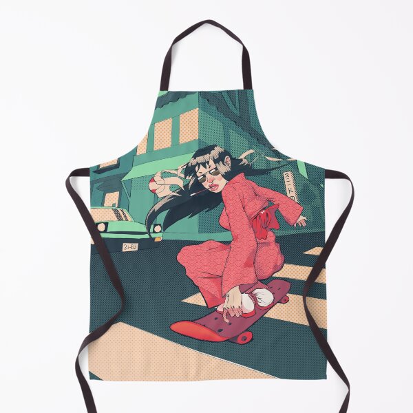 Item preview, Geisha smoking on a skateboard designed and sold by BrknPncl.