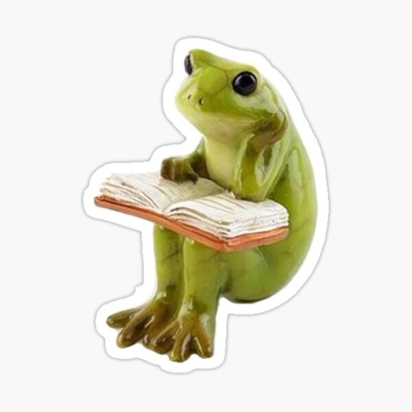 Item preview, Froggy reading a book aesthetic goblincore design designed and sold by StormxBubba.