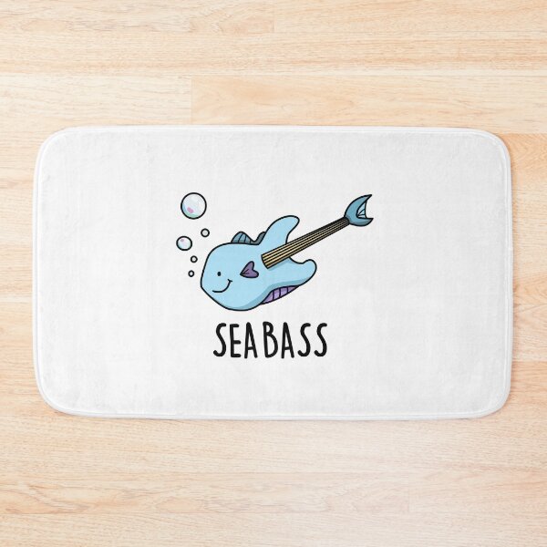 Item preview, Sea Bass Funny Bass Guitar Fish Puns  designed and sold by punnybone.