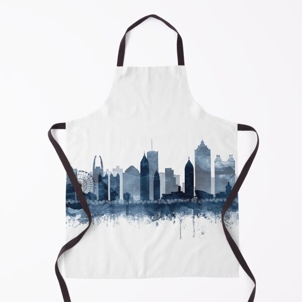 Item preview, Atlanta Skyline Watercolor Navy Blue by Zouzounio Art designed and sold by zouzounioart.