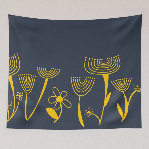 Item preview,  Simple, abstract, artsy graphic yellow drawn flowers floral sketch - Caroline Laursen Original designed and sold by Caroline Laursen.