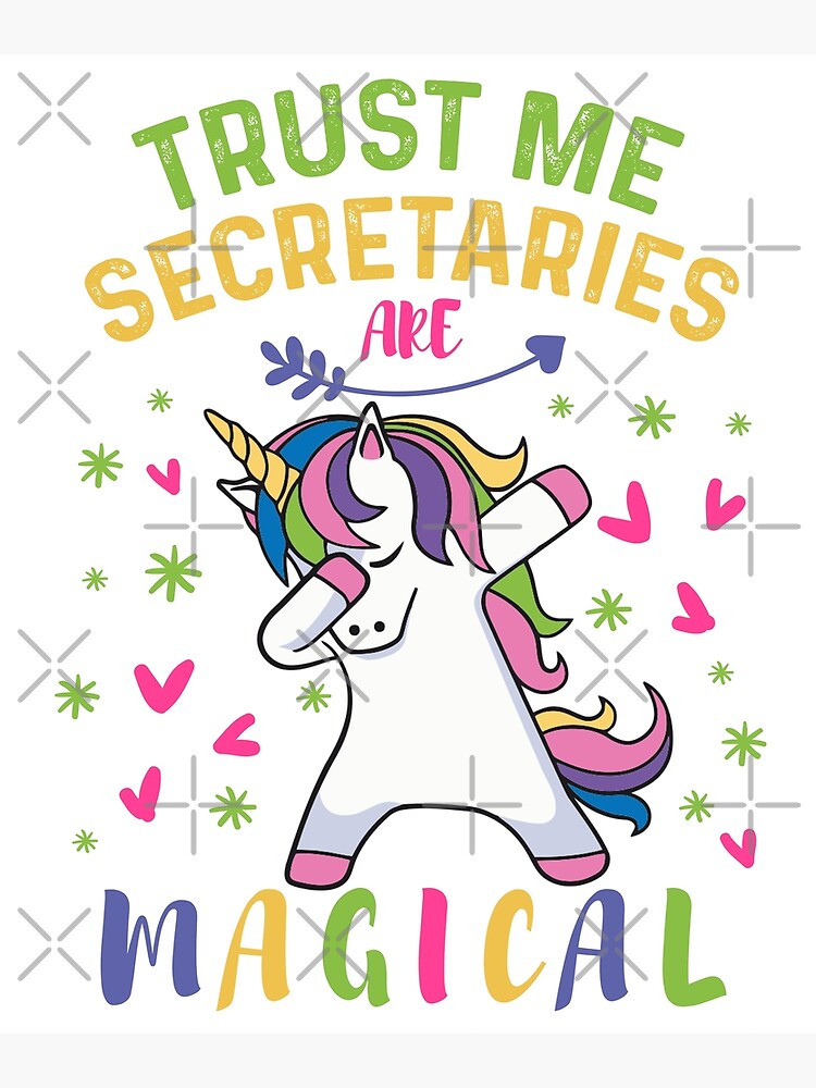 Disover Cute Dabbing Unicorn Secretary Gift Premium Matte Vertical Poster